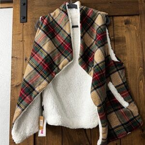 Plaid Sherpa Lined Vest